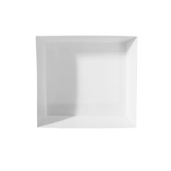  empty white square paper delivery food box isolated on white background.