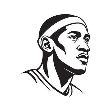 One line sanda face icon silhouette.
