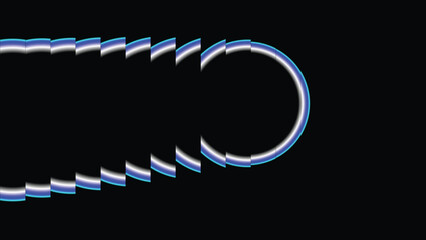 Blue and white gradient and rounded lines in black background