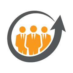 Recruiting group logo people connect logo template