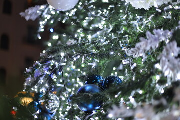 christmas decorations in salerno, italy