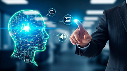 Artificial intelligence and Technology with Businessman's Concept.