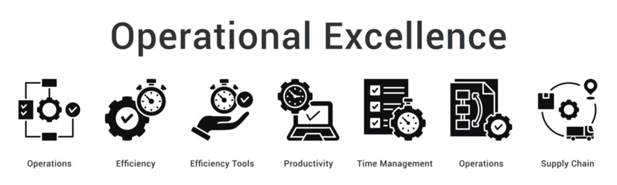 Operational excellence optimizes efficiency using tools for productivity and time management across supply chain operations.