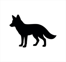 Fox silhouette standing vector illustration isolated on white