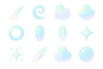 Beam reflection icon breeze glow halo shimmer curl reflective tone vector icons