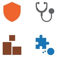 Medical Protection and Growth Concept Icons