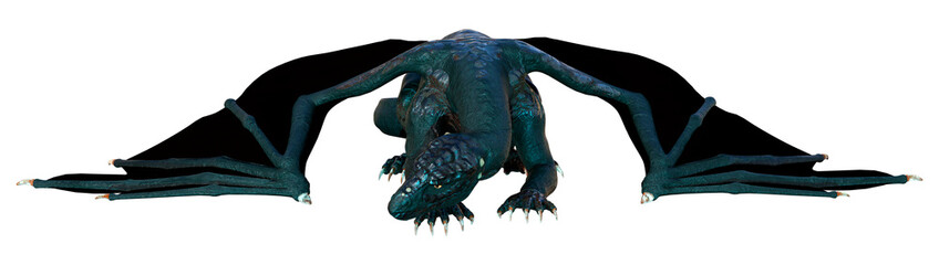 3D Rendering Fairy Tale Dragon on White