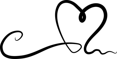 Heart continuous line drawing, love, romance, wedding
