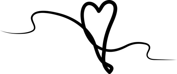 Heart continuous line drawing, love, romance, wedding