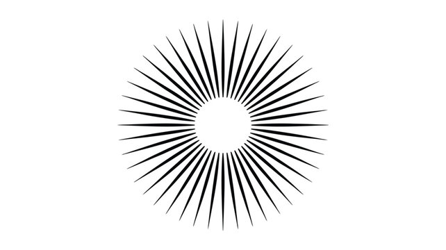 A radial burst of black lines emanating from a central white space