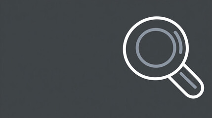 A magnifying glass icon on a dark background symbolizes exploration and discovery, inviting viewers to look closer at details or uncover hidden insights.
