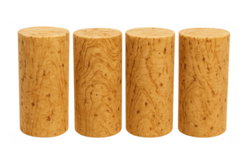Wine corks standing on transparent background providing sealing for bottles and preserving beverage quality