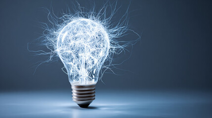 A bulb filled with a network of light, creating a powerful visual representation of innovation, creativity, and the spark of a new idea.