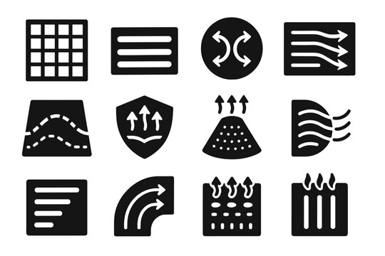 Cone panel grid icon indirect vent vector slot line tile icons system