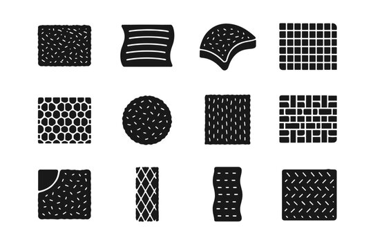 Mesh ridged ridge icon sheet fiber cleaning vector woven tile scrub