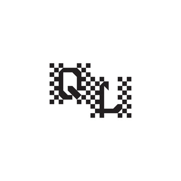 Alphabet Logo Monogram Design Modern Abstract Bold QL Initial Pixel Vector Alphabet
