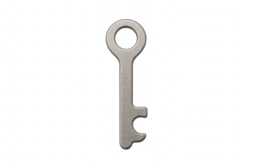 Vintage metal key representing security and access on transparent background