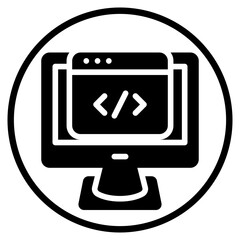 Fototapeta premium coding glyph icon