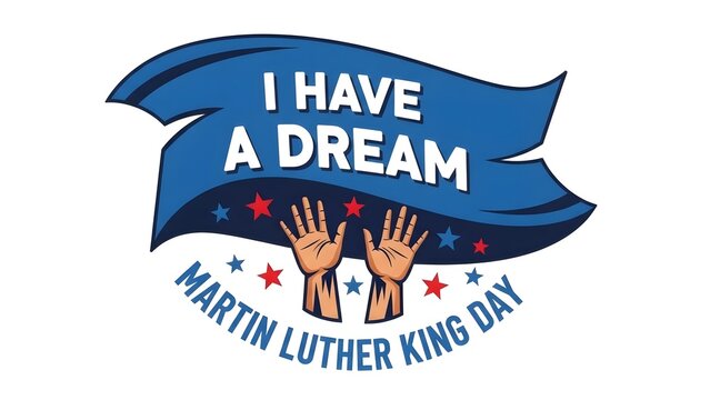Martin Luther King Jr day logo with I have a dream slogan