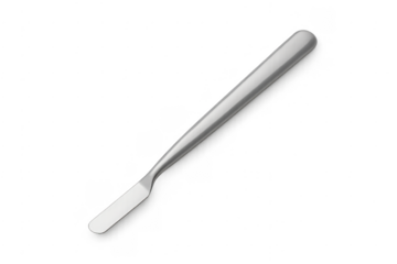 Silver metal butter knife on transparent background