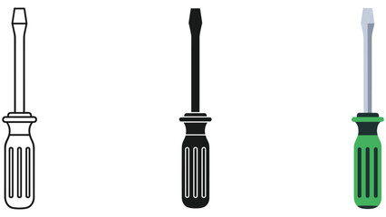 Obraz premium Screwdrivers in different colors and styles