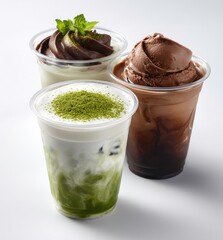 Refreshing Dessert Beverages in Clear Cups