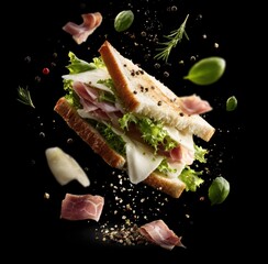 Floating Ingredients of a Delicious Sandwich