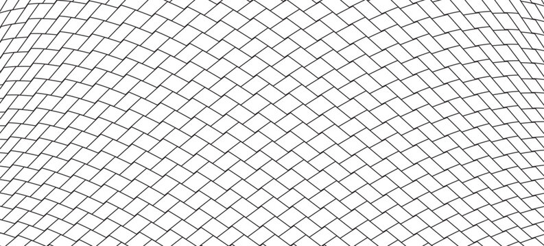 Black metal mesh seamless pattern vector illustration. Metal grid pattern. Silhouette Steel wire Chain link Fence Pattern. Wire mesh fence isolated on white background