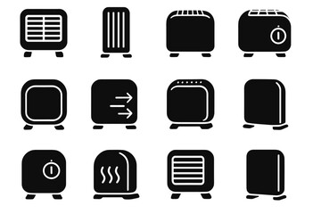 Vector contour arc icon front heater slot slab portable control smooth line