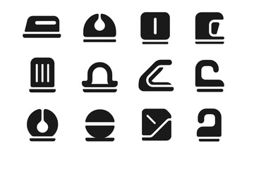 Cord cable clip organizer pad vector icons arm lining ridge slot mounting