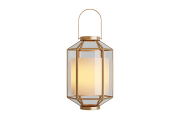 Elegant gold lantern with soft candlelight glow