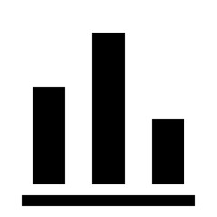 Data Representation Icon: A simple yet effective graphic of vertical bars used for data visualization, designed to convey information and analysis at a glance.