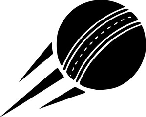 Minimal Cricket Silhouette Logo in Black on White Vector Style