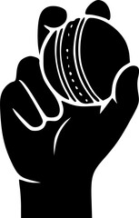 Minimal Cricket Silhouette Logo in Black on White Vector Style