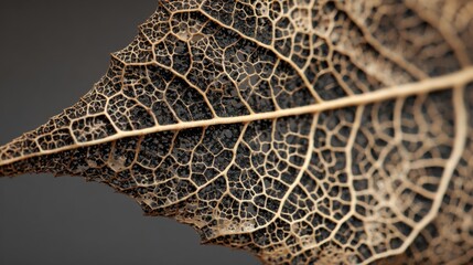 Macro detail of decaying leaf structure