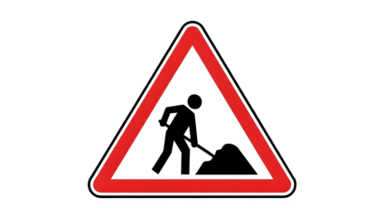 construction sign high quality PNG file.