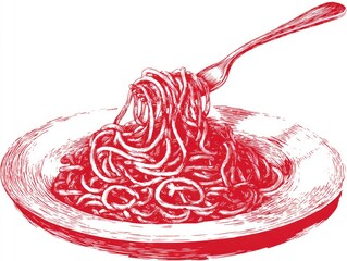 Delicious Plate of Spaghetti with Fork