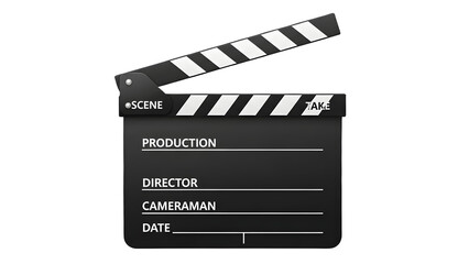 isolated film slate on white background high quality stock file[PNG].