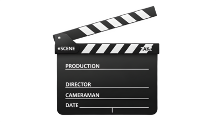 isolated film slate on white background high quality stock file[PNG].