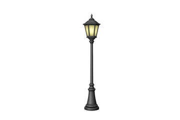 Fototapeta premium Ornate street lamp on transparent background