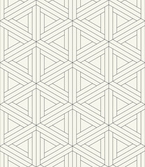 Vector seamless pattern. Modern stylish texture. Repeating geometric tiles with linear grid. Thin monochrome trellis. Trendy graphic design. Can be used as a swatch in illustrator.