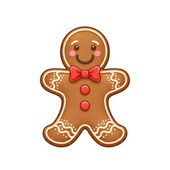 Obraz premium Cute christmas gingerbread man cookie isolated on transparent background 