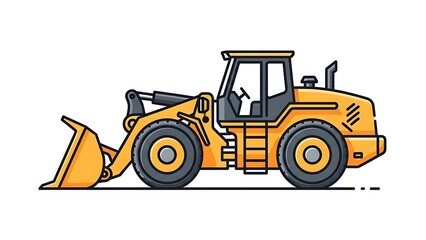 Yellow Wheel Loader With Black