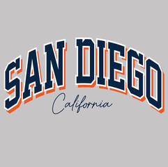 san diego, california, varsity print collage text typography font vintage tshirt print  © sevde