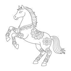 outline of the horse zodiac vector