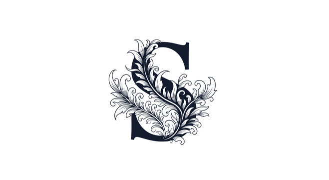 Vintage serif letter s is beautifully adorned with dense hand-drawn floral ornaments and leafy scrolls for sophisticated monogram designs.