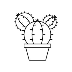 Cactus Icon Illustration On Isolated Background.
