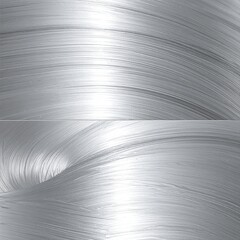 Close-up of layered, flowing, silver hair
