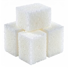 Stack of white sugar cubes