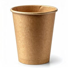 Light brown paper coffee cup, isolated on white